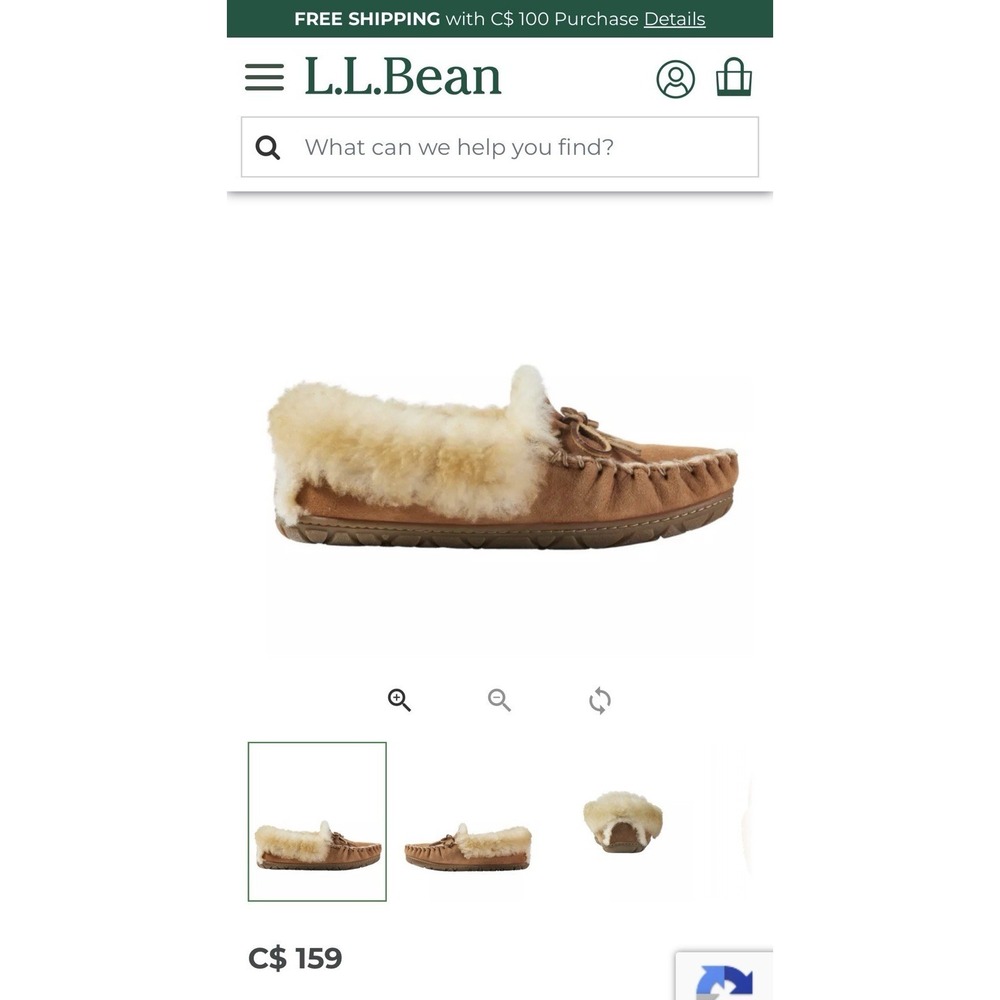 NEW L.L.Bean Wicked Good Moccasins Women's Slipper Size 5M Brown Shearling NIB - Picture 8 of 8